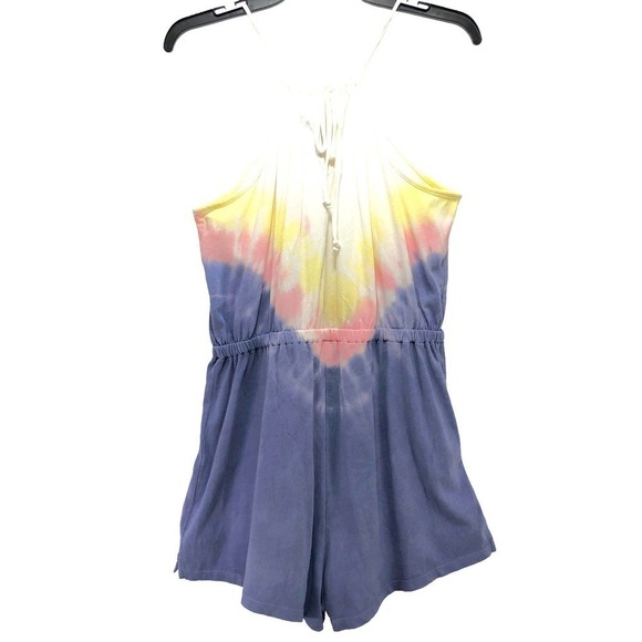 Wildfox Edelweiss Tie Dye Halter Neck Sleeveless Romper Back Keyhole Small NWT - Picture 4 of 11